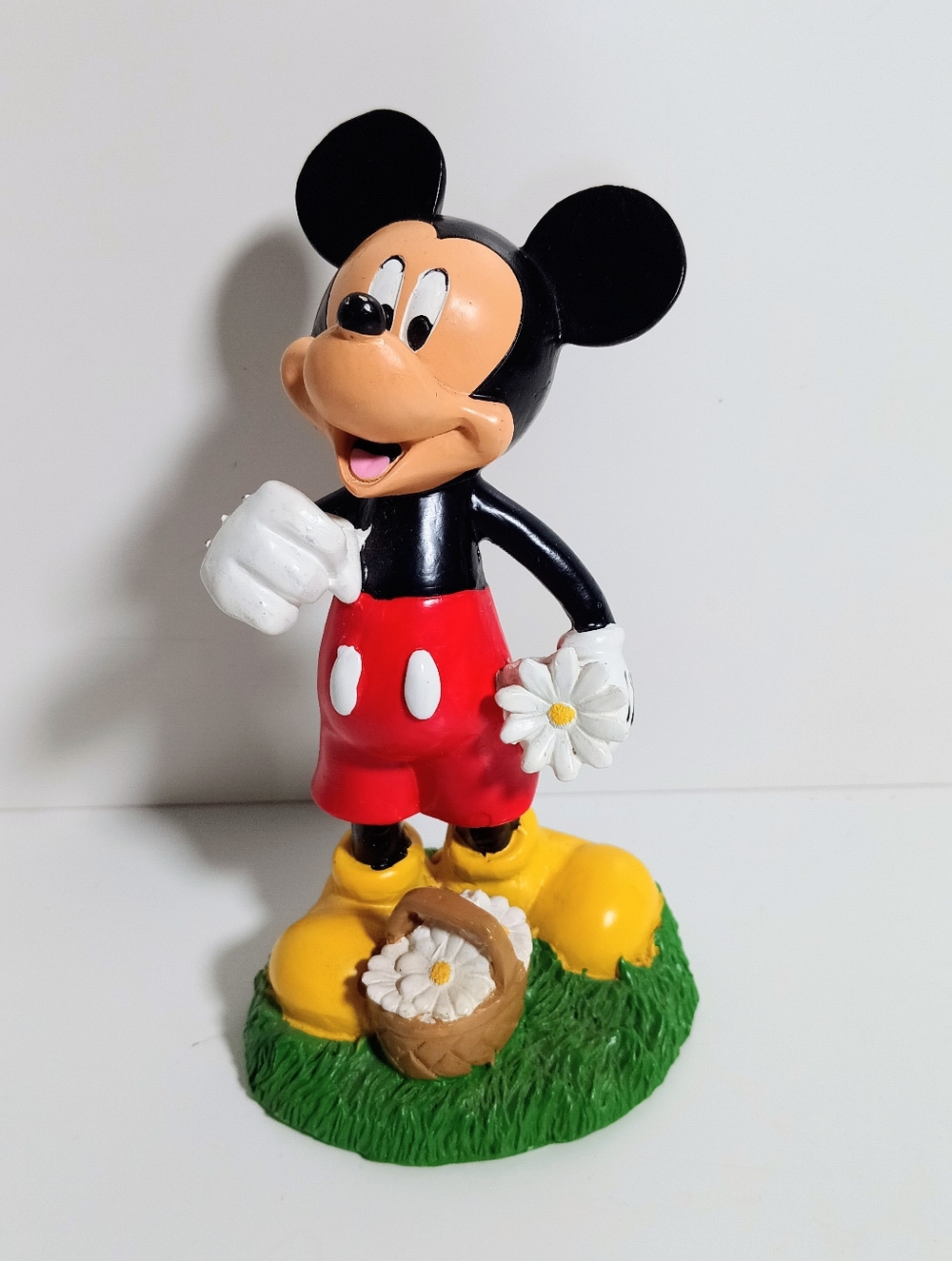 Vintage Disney Mickey Mouse 6" Picking Daisies Statue Outdoor Decor